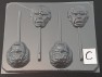 124sp Green Hunky Man Face Chocolate Candy Lollipop Mold FACTORY SECOND